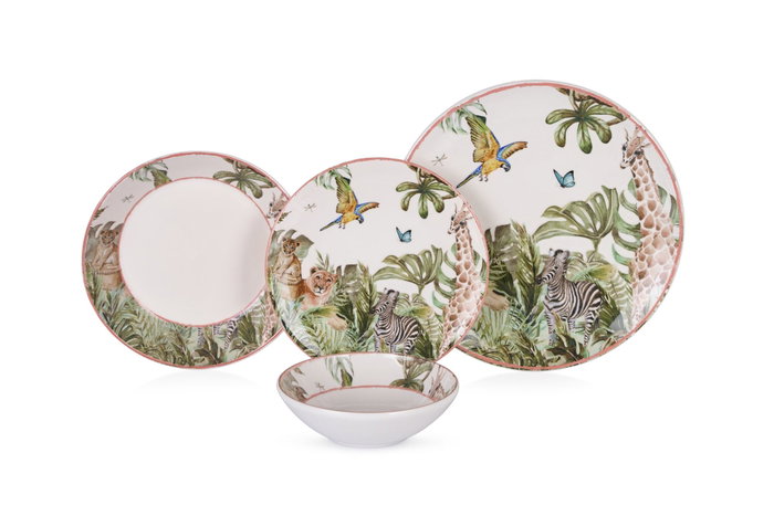 Hermia Safari Juego de Cena de 24 Piezas Multicolor